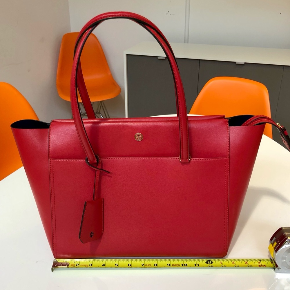 Tory Burch Robinson red leather tote